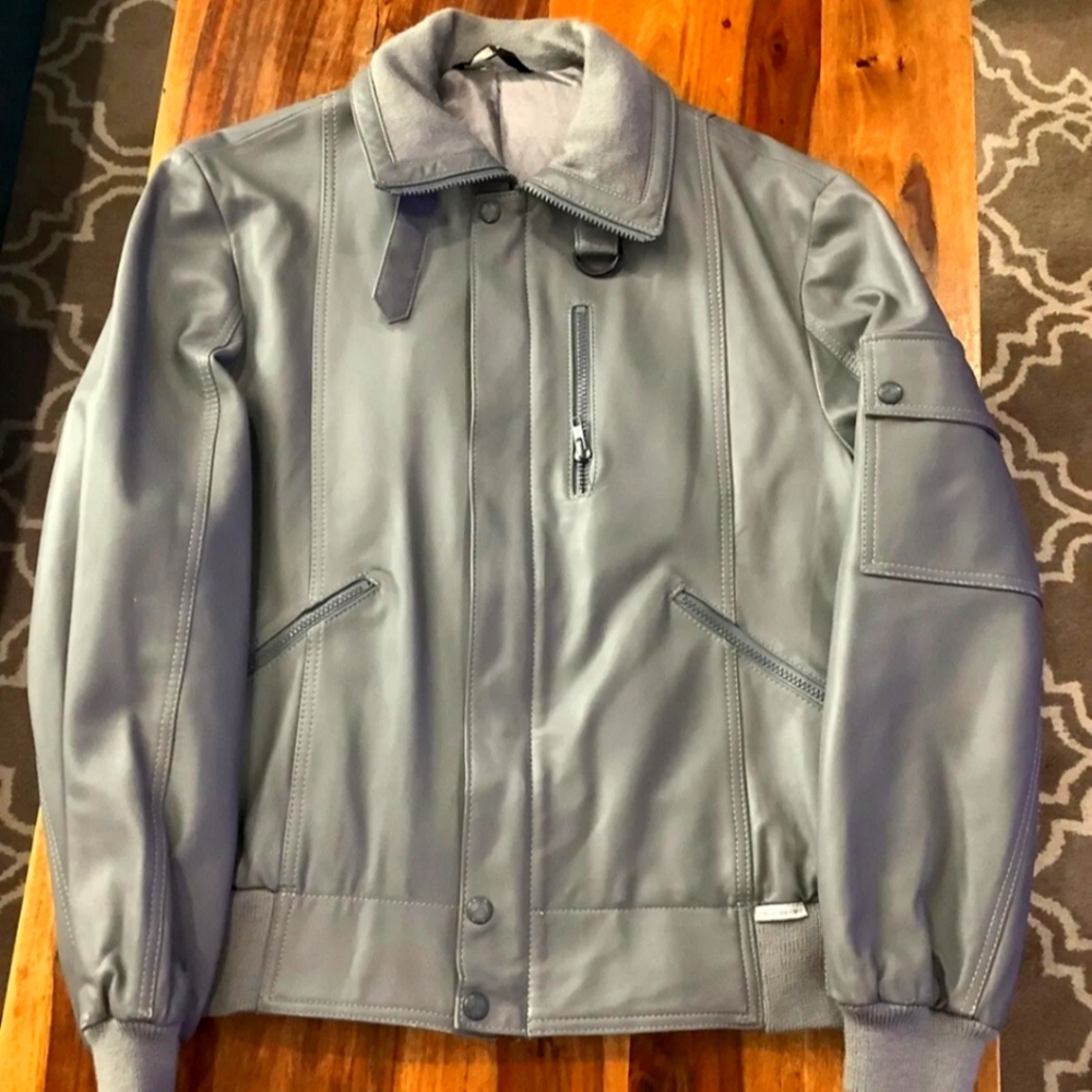 Vintage Mercedes Benz Lambskin leather jacket Men's M Gray